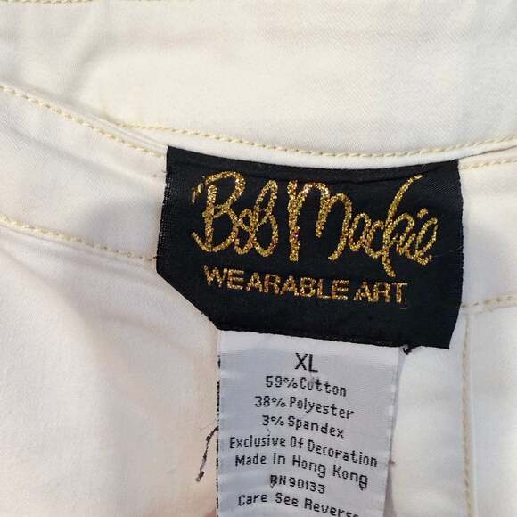 Bob Mackie Wearable Art White Pants XL - Picture 2 of 4